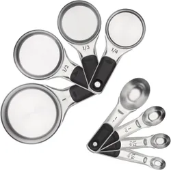 OXO Good Grips Stainless Steel Measuring Cups and Spoons Set, 8-Piece