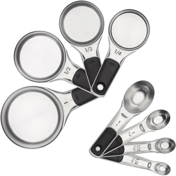 OXO Good Grips Stainless Steel Measuring Cups and Spoons Set, 8-Piece