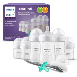 Philips Avent SCD837/04 Newborn Gift Set, Bottles with Natural Response Nipples