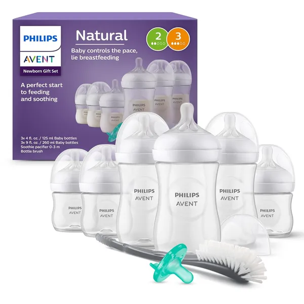 Philips Avent SCD837/04 סט מתנה ליילוד, בקבוקים עם פטמות Natural Response