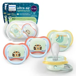 Philips Avent Ultra Air Nighttime Pacifiers, 4 Pack