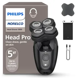 Philips Norelco Head Shaver Pro 5000 Series (HS5980/40) Electric Head Shaver