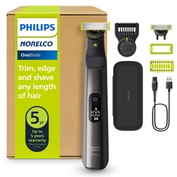 Philips Norelco OneBlade 360 Pro QP6552/90 Hybrid electric beard trimmer, shaver and bodygroomer