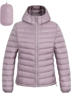 Pioneer Camp Women's Packable Puffer Jacket, Winter Light Weight Water-Repellent Quilted Coat