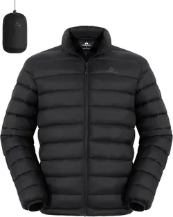 Pioneer Camp Mens Lightweight Packable Puffer Jacket, Winter Insulated Puffy Coat