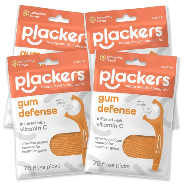 Plackers Gum Defense GentleFloss Floss Picks, 300