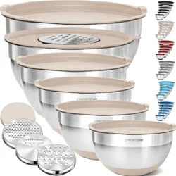 Priority Chef GM-PC-BMB6GT-KHK Mixing Bowls Set, 6