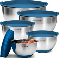 Priority Chef GM-PC-PMB5L-BLUE Mixing Bowl Set, 5