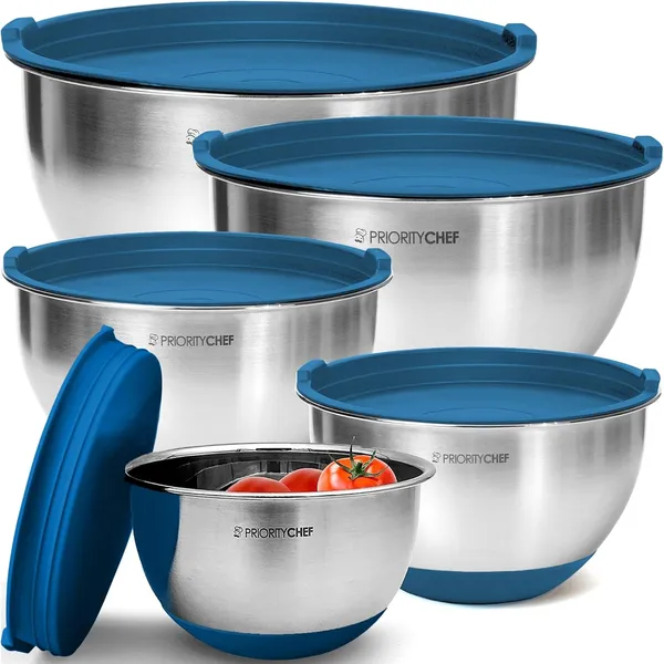 Priority Chef GM-PC-PMB5L-BLUE Набор мисок для смешивания, 5