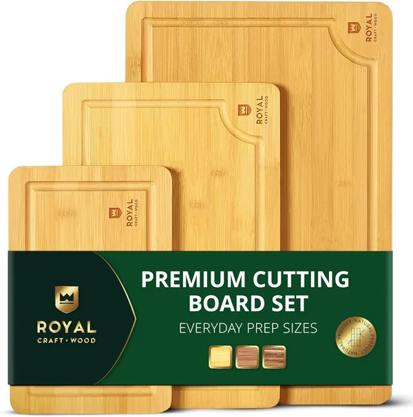 ROYAL CRAFT WOOD RCW-1010 Wooden Cutting Boards, 3