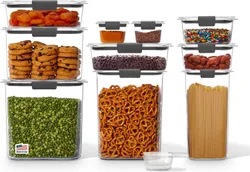 Rubbermaid Brilliance Pantry מכולות אחסון למזון ולמזווה, 10