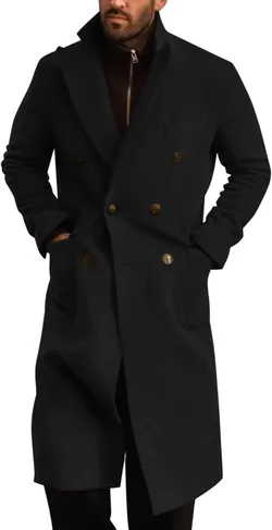 Runcati 2025 Fall Winter מעיל טרנץ' גברים מתערובת צמר