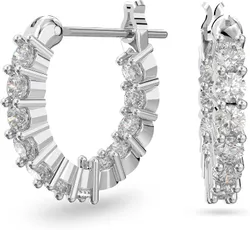 עגילי חישוק קטנים מחוררים Swarovski Matrix Vittore, קריסטל לבן