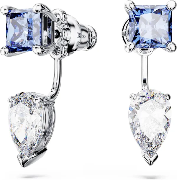 Серьги-трансформеры Swarovski Mesmera, синие и прозрачные камни смешанной огранки