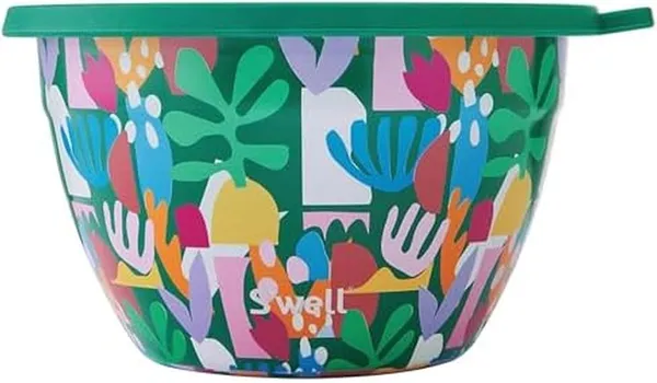 S’well Stainless Steel 64oz Salad Bowl Kit, Paper Cutouts Design
