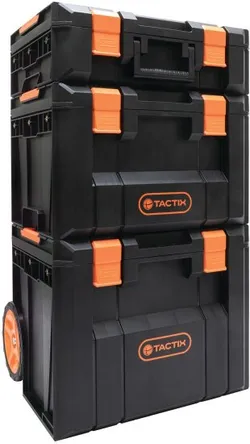 Tactix Toolbox Kit קיט ארגזי כלים עם גלגלים, 3