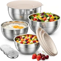 Winproper KD136AW Stainless Steel Mixing Bowls Set, 4