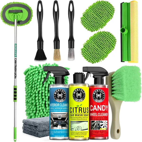 Wontolf Complete Car Wash Cleaning Kit, 17pcs